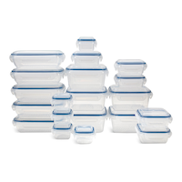 SnapLock Plastic Food Storage Container Set with Airtight Seal, 20 Count Front_Elevated