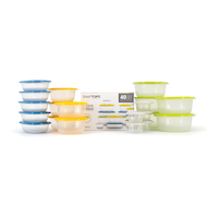 SnapTop Plastic Food Storage Container Set with Airtight Seal, 40-pc Composite_or_Mixed