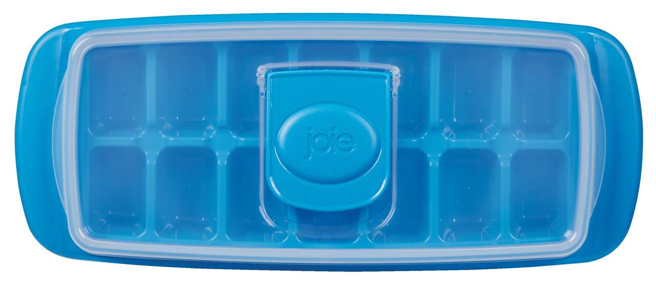 Joie Silicone Ice Cube Tray with Non-Spill Proof Lid Top Easy Release Blue