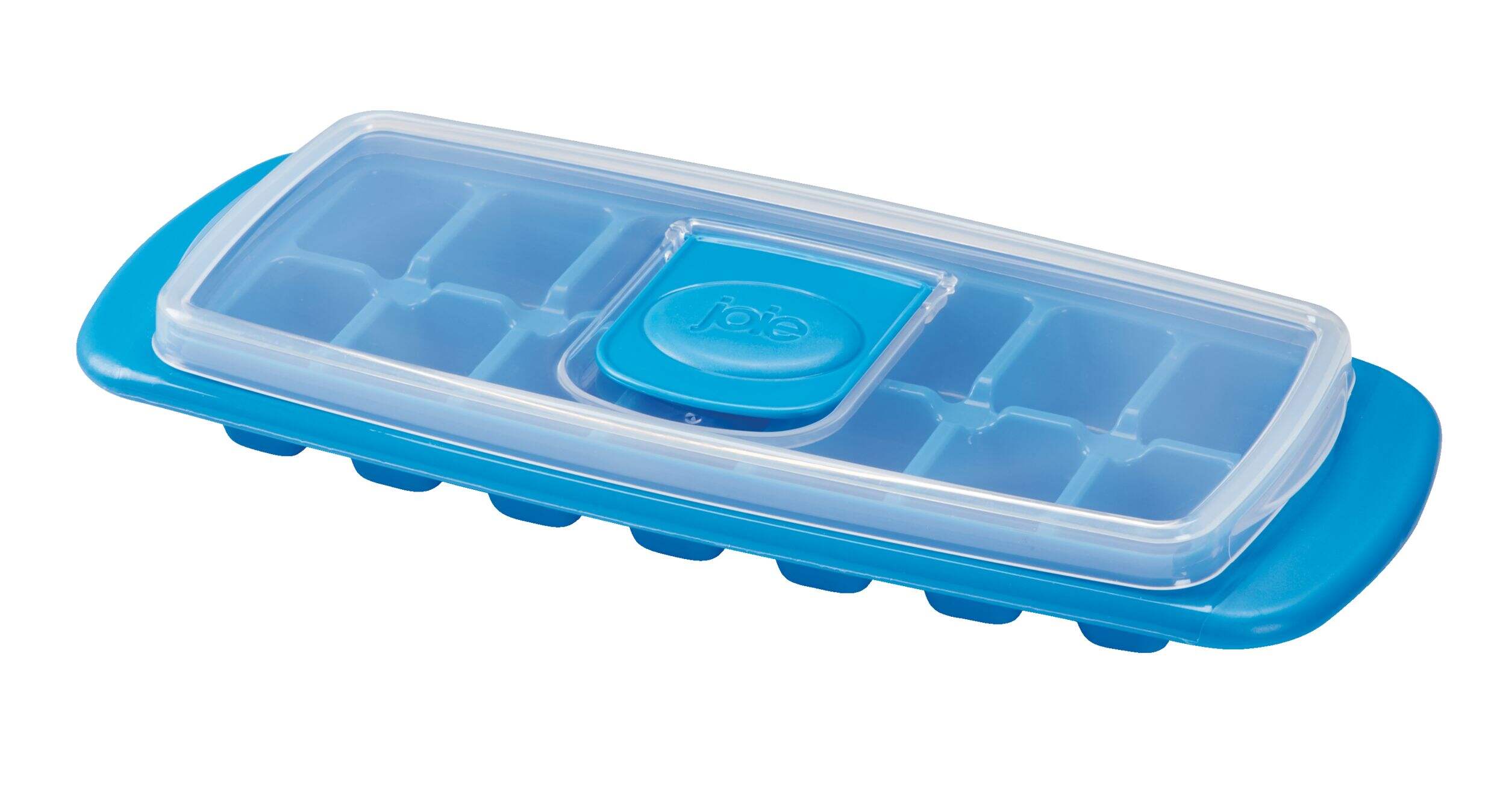Joie No-Spill Plastic Ice Cube Tray with Flip and Fill Tab, Assorted Front_Angled_Left