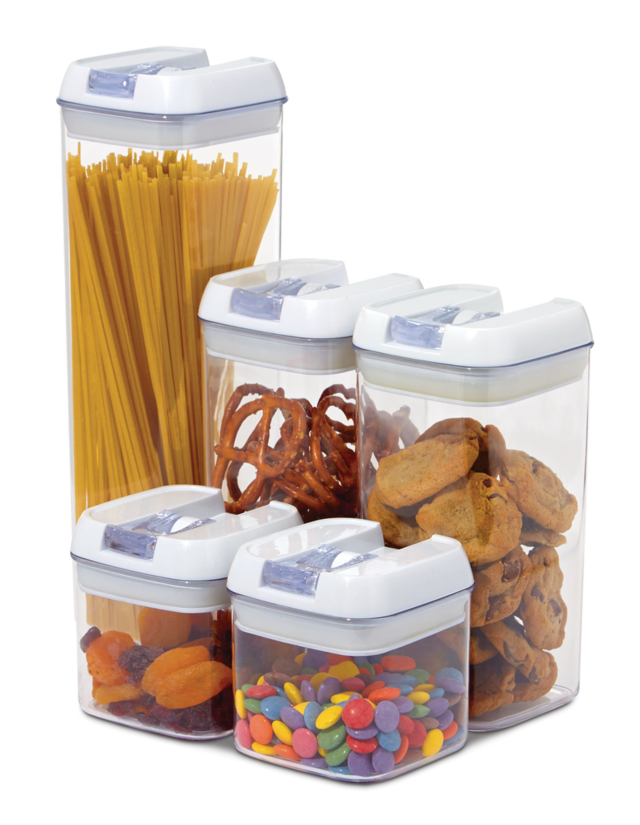 MASTER Chef Pantry Plastic Storage Container Set with Airtight Seal, 5