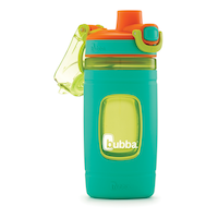 Bubba Flo Kids' Plastic Water Bottle with Pour Spout Lid, Green, 473-mL Front_Elevated