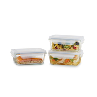 Vida by PADERNO Glass Clip Lid Food Storage Container Set Leakproof,  970-mL, 3 Count Composite_or_Mixed