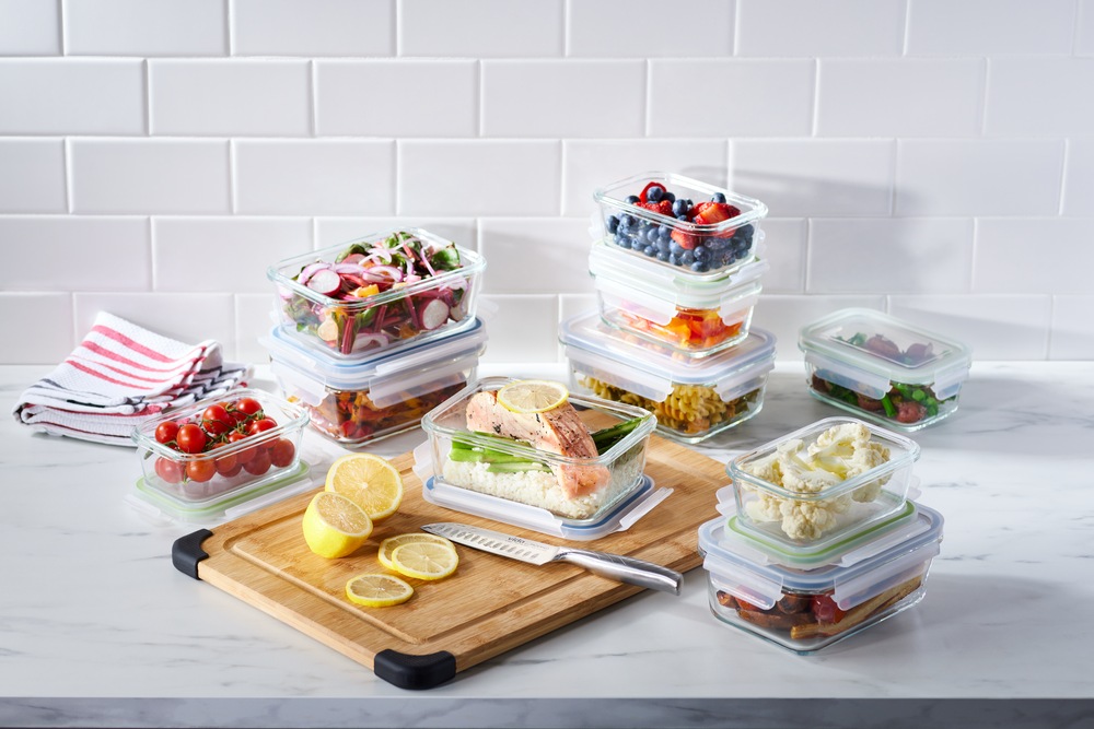 Vida by PADERNO Glass Clip Lid Food Storage Container Set Leakproof, 20