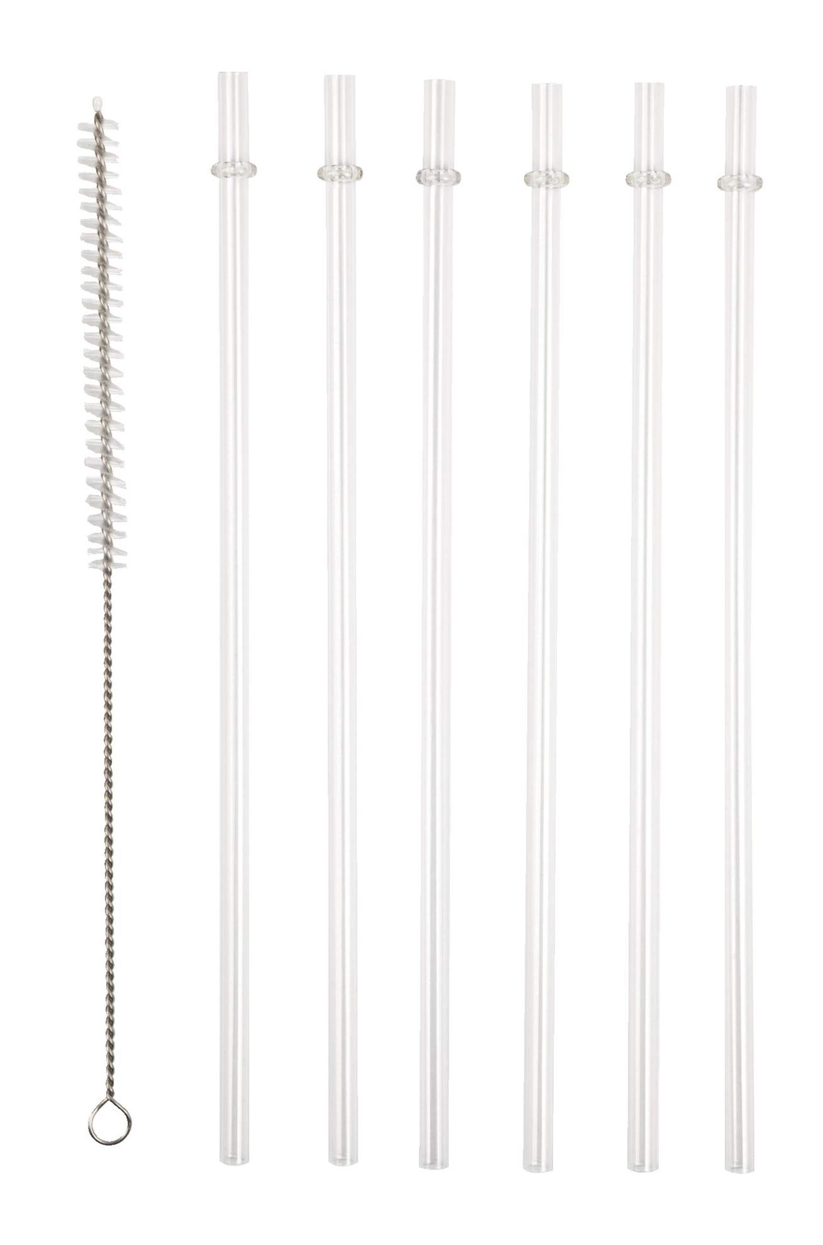 Manna Reusable Tritan Plastic Straw Set with Straw Cleaner, 6-pc Front_Flat