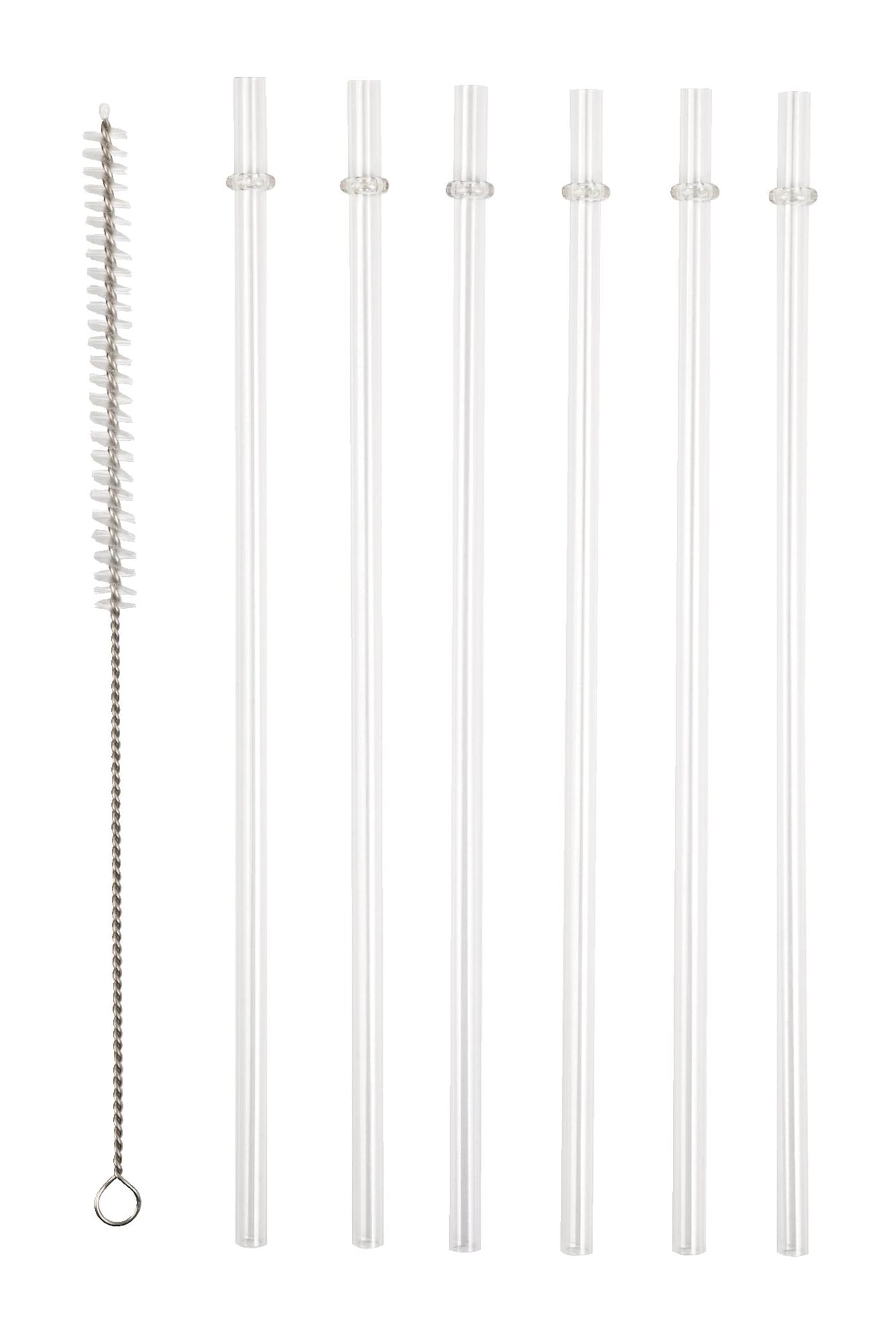 Manna Reusable Tritan Plastic Straw Set with Straw Cleaner, 6pc