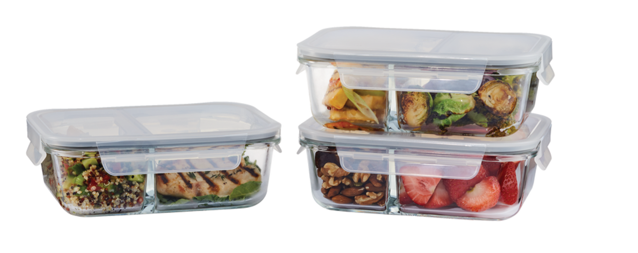 Vida by PADERNO Glass Clip Food Storage Container Set with