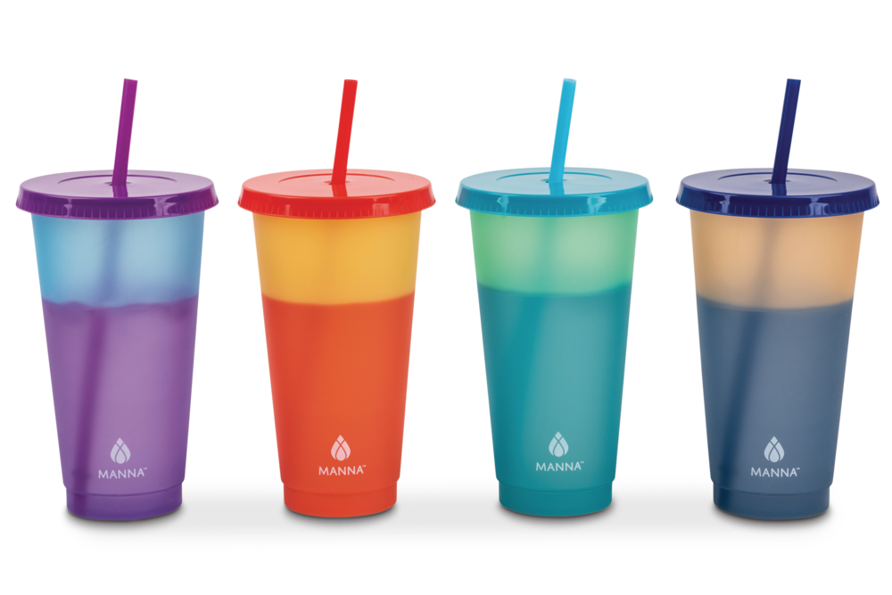 Manna Cold Colour Changing Plastic Tumbler with Lid and Straw, 709-mL ...