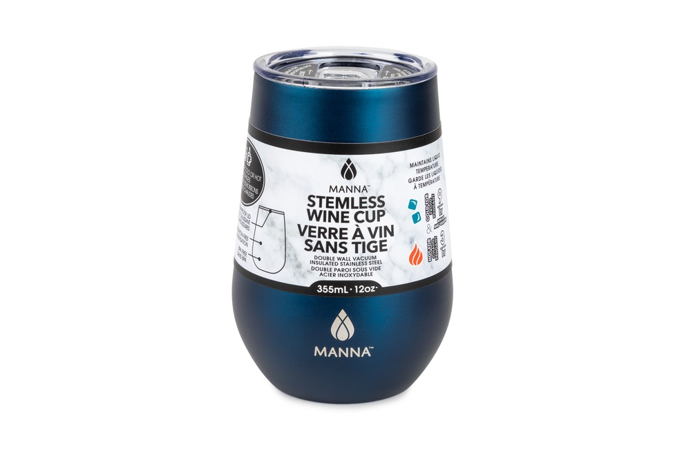 Manna Stemless Insulated Stainless Steel Stemless Wine Cup with Splash