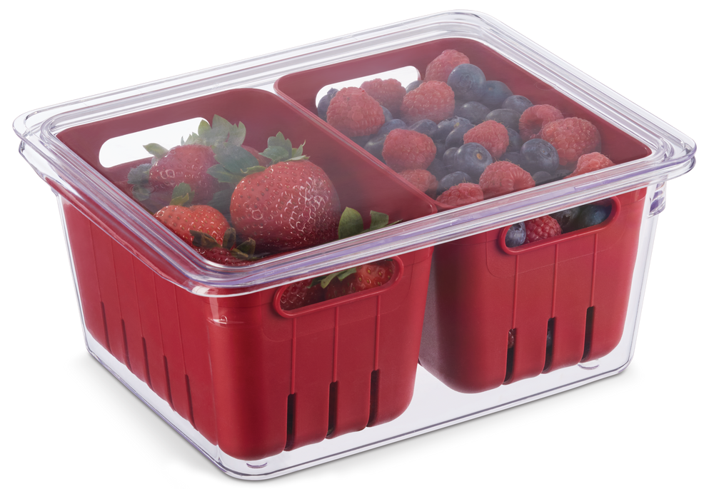 MASTER Chef Stackable Fridge Bin with Berry Baskets, 4pc Canadian Tire