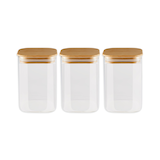 Vida by PADERNO Square Glass Pantry Storage Container Set with Airtight Bamboo Lid, 3 Count Front_Elevated