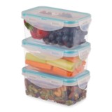 MASTER Chef BPA-Free Plastic Food Storage Container Set with Lids, 500-mL, 3 Count Front_Angled_Left