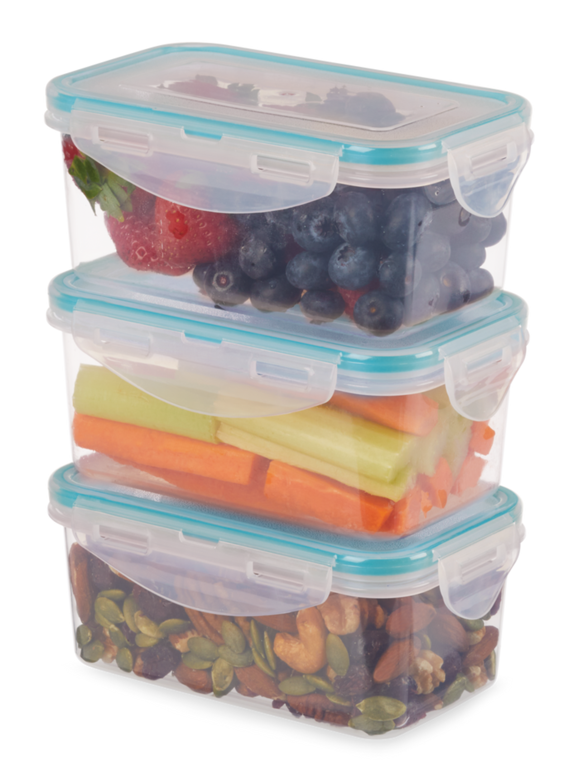 MASTER Chef BPA-Free Plastic Food Storage Container Set with Lids, 500-mL, 3 Count Front_Angled_Left