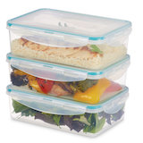 MASTER Chef BPA-Free Plastic Food Storage Container Set with Snapdown Lids, 1-L, 3 Count Front_Three_Fourths_Angled_Left