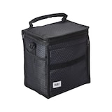 Built Ice House Cube Lunch Bag with Freezable Gel, Black Midnight Micro Dot Front_Three_Fourths_Angled_Right