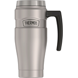 Tasse sans BPA King Thermos avec poignée, acier inoxydable, 470&nbsp;mL Front_Flat