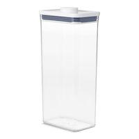 Oxo Rectangular BPA-Free Plastic Pantry Storage Containers with Pop Button, Tall, 3.5-L Front_Three_Fourths_Angled_Left