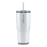 Reduce Insulated Stainless Steel Tumbler with 3-1 Lid with Straw, 24-oz, White Front_Flat