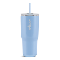 Reduce Insulated Stainless Steel Tumbler with 3-1 Lid and Straw, Glacier, 24-oz Front_Flat