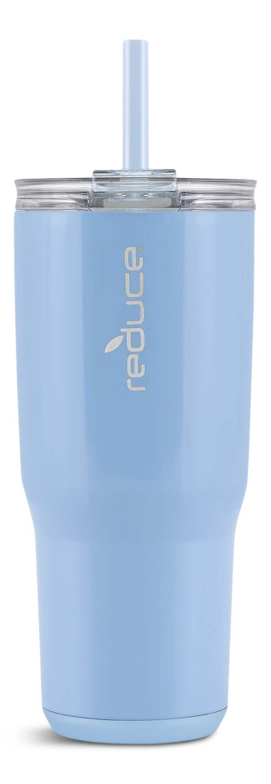 Reduce Insulated Stainless Steel Tumbler with 3-1 Lid and Straw, Glacier, 24-oz Front_Flat