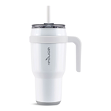 Reduce Insulated Stainless Steel Tumbler with 3-1 Lid with Straw, 1.1-L, White Front_Flat