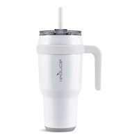Reduce Insulated Stainless Steel Tumbler with 3-1 Lid with Straw, 1.1-L, White