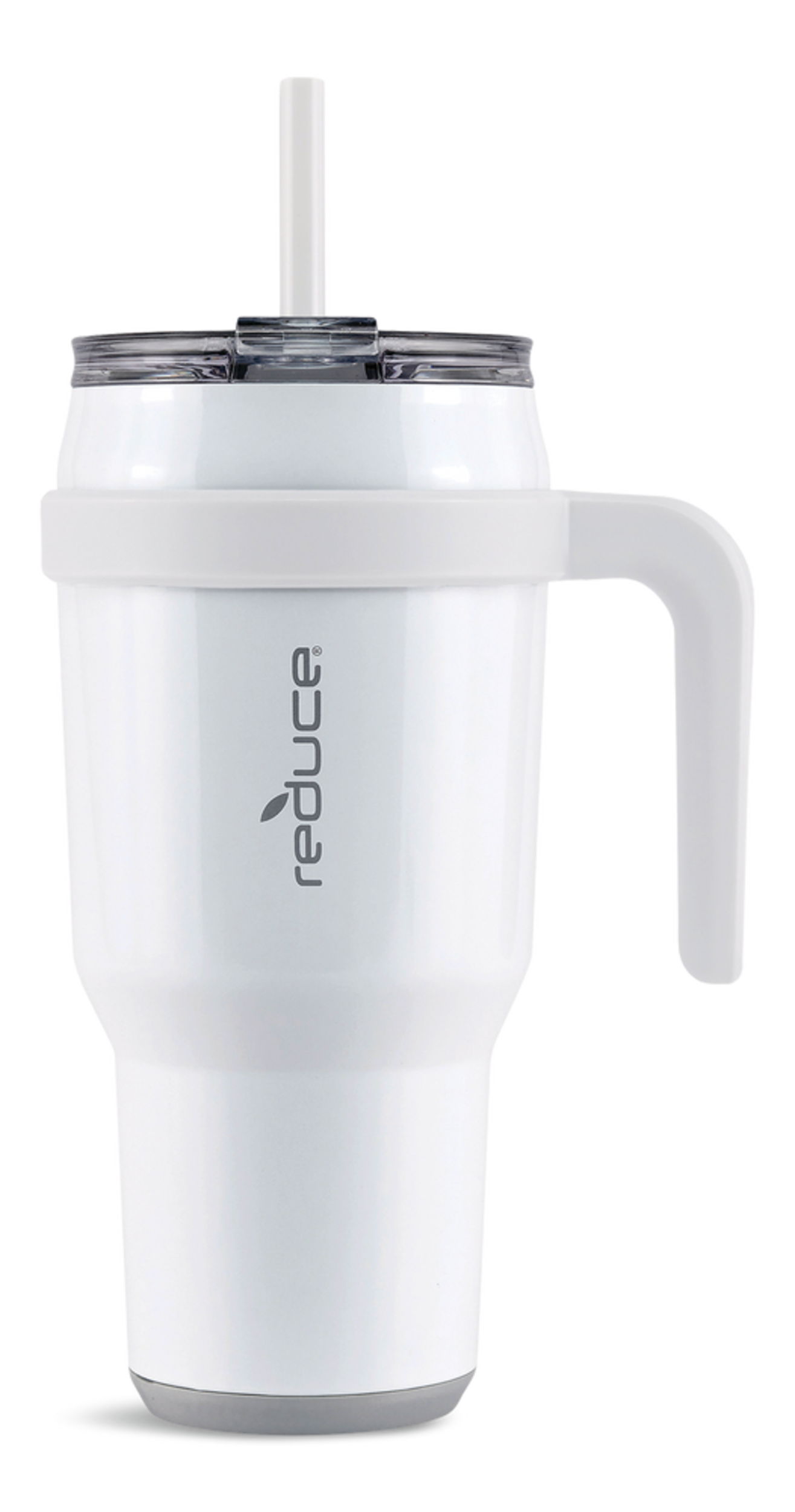 Reduce Insulated Stainless Steel Tumbler with 3-1 Lid with Straw, 1.1-L, White Front_Flat