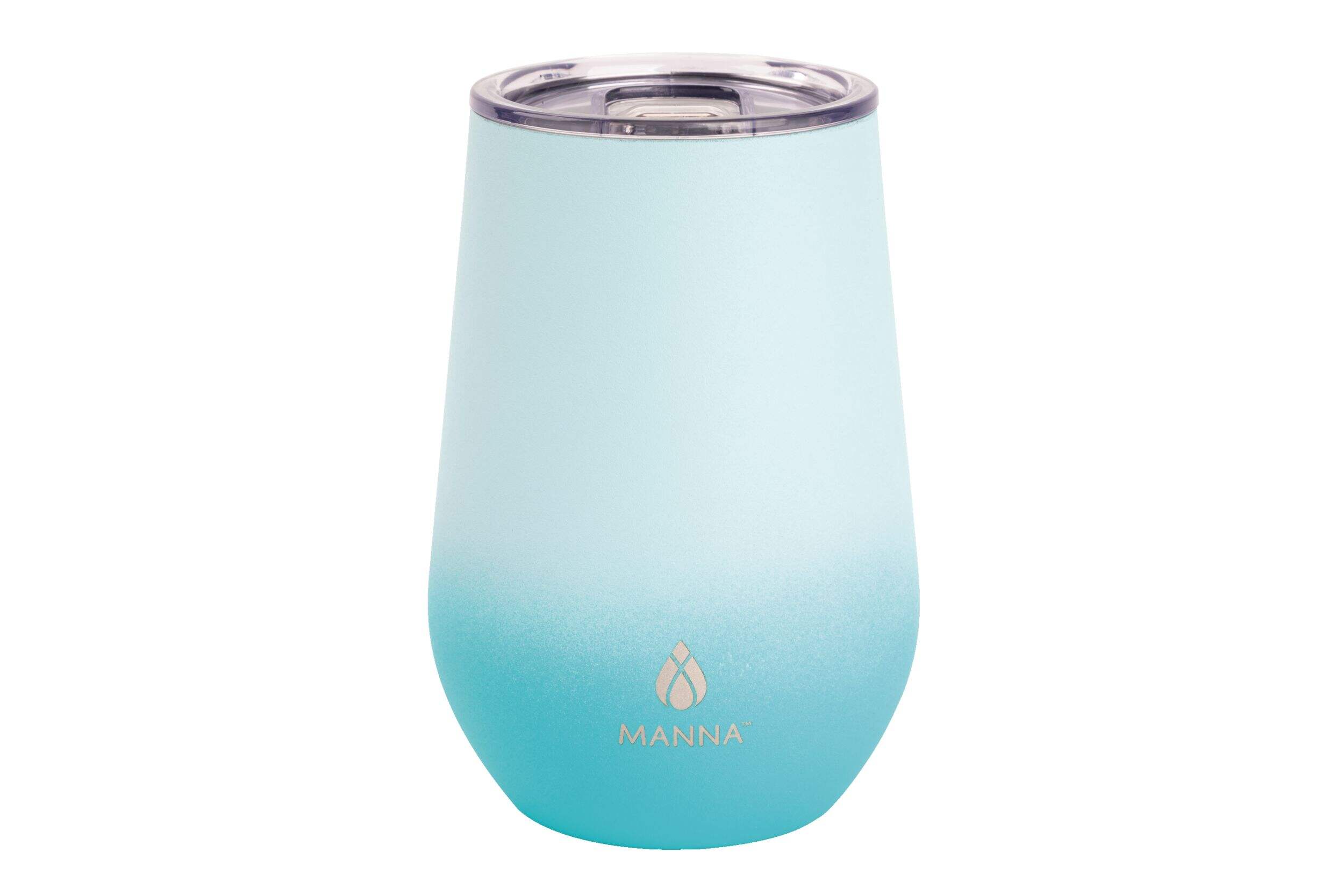 Manna Ombre Stemless BPA-Free Stainless Steel Double Wall Insulated Tumbler, Blue, 355-mL Front_Elevated