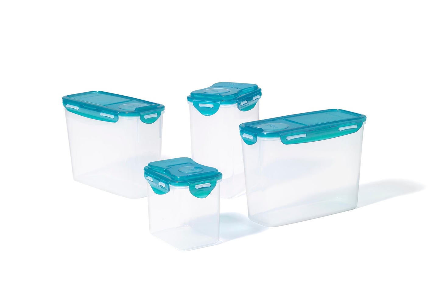 Lock & Lock Plastic Pantry in a Box Set with Fliptop Airtight Lid, 4pc