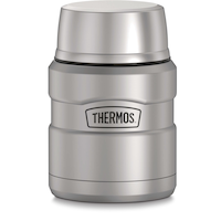 Thermos® Vacuum Insulated Stainless Steel Food Jar with Spoon and Bowl, Silver, 470-mL