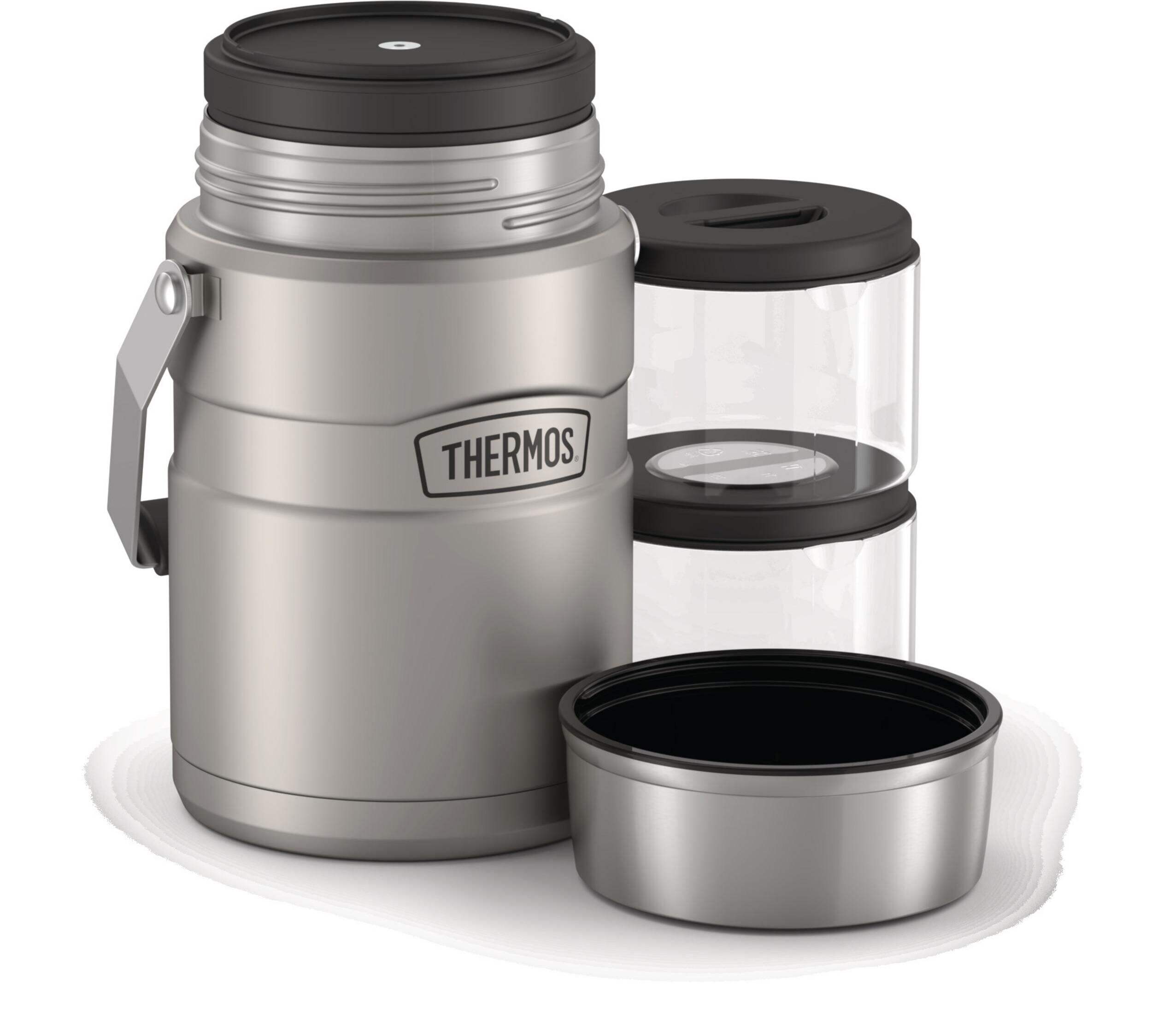 Thermos® Stainless Steel Food Jar Vacuum Insulated with Bowl, 1.4-L Composite_or_Mixed