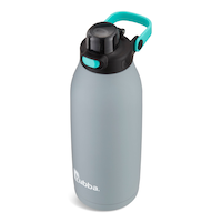 Bubba Radiant Stainless Steel Double Wall Insulated Strawberry Rubarb Water Bottle, 40-oz Front_Three_Fourths_Angled_Left