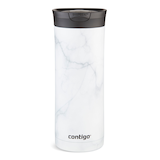 Contigo Huron 2.0 Couture Insulated Stainless Steel Travel Mug, Leak-proof Lid, White Marble, 20-oz Front_Flat
