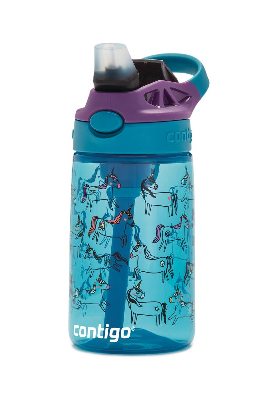 700ml/24oz Blue Unicorn Plastic Contigo Sippy Cup