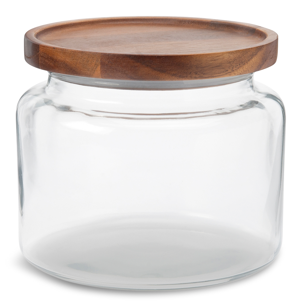 Anchor Hocking Montana® Wide Mouth Glass Storage Jar With Acacia Lid Clear Glass 64 Oz