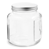 Anchor Hocking Cracker Glass Storage Jar with Silver Lid, Clear & Durable Glass, 32-oz Front_Elevated