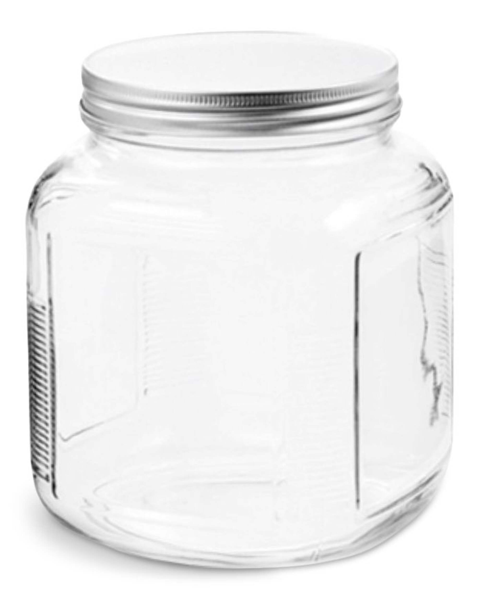Anchor Hocking Cracker Glass Storage Jar with Silver Lid, Clear & Durable Glass, 32-oz Front_Elevated