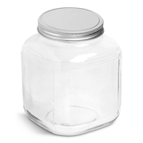 Anchor Hocking Cracker Glass Storage Jar with Silver Lid, Clear & Durable Glass, 1-Gal Front_Elevated