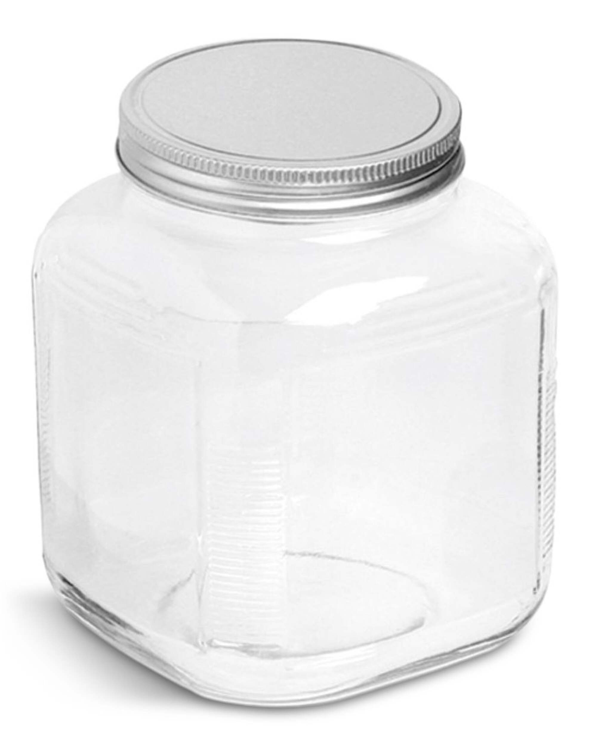Anchor Hocking Cracker Glass Storage Jar with Silver Lid, Clear & Durable Glass, 1-Gal Front_Elevated