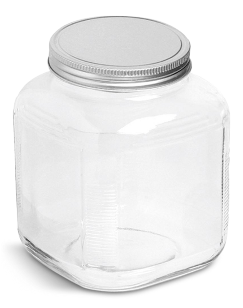 Anchor Hocking Cracker Glass Storage Jar with Silver Lid, 3.78L