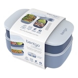 Bentgo Classic All-In-One Stackable Bento Lunch Box Food Storage Container, Slate, 1-L Front_Three_Fourths_Angled_Left