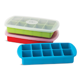 Joie Silicone Flexible Easy-Release 10-Slot Ice Cube Tray with Spillproof Lid Composite_or_Mixed
