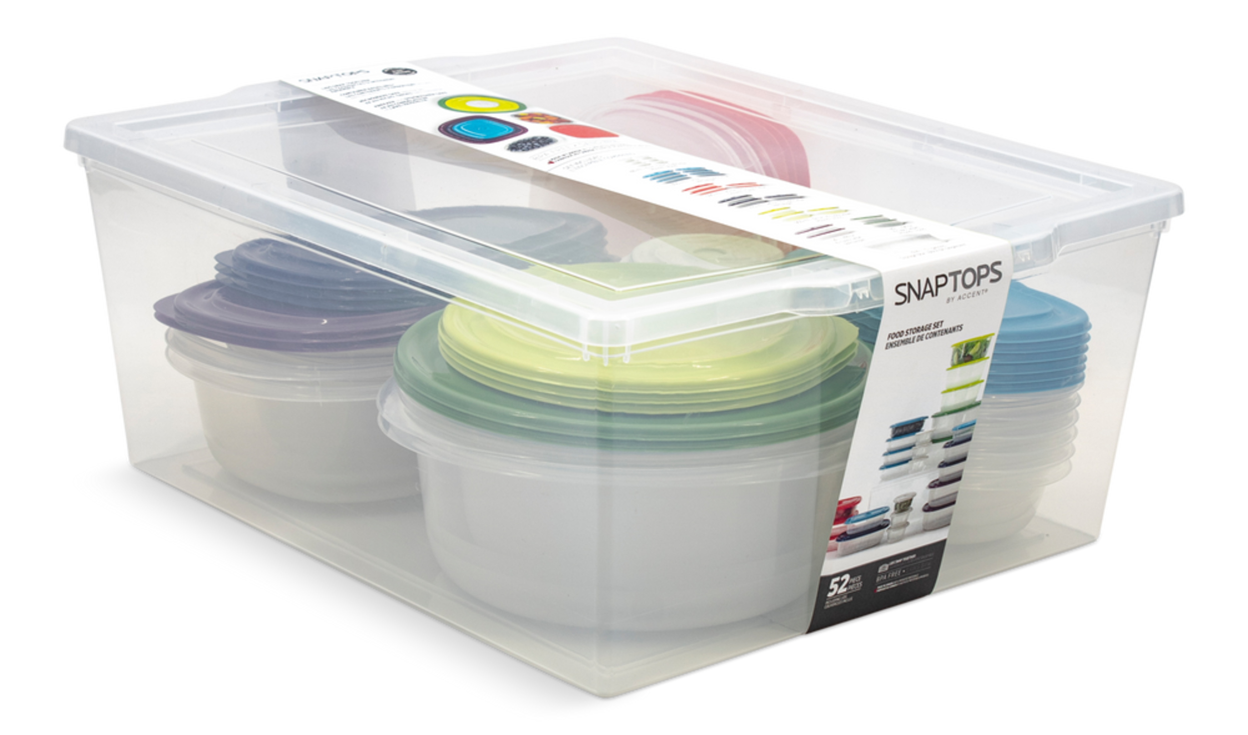 Snaptop Food Storage Container Set with Lids, Polypropylene, 52pc
