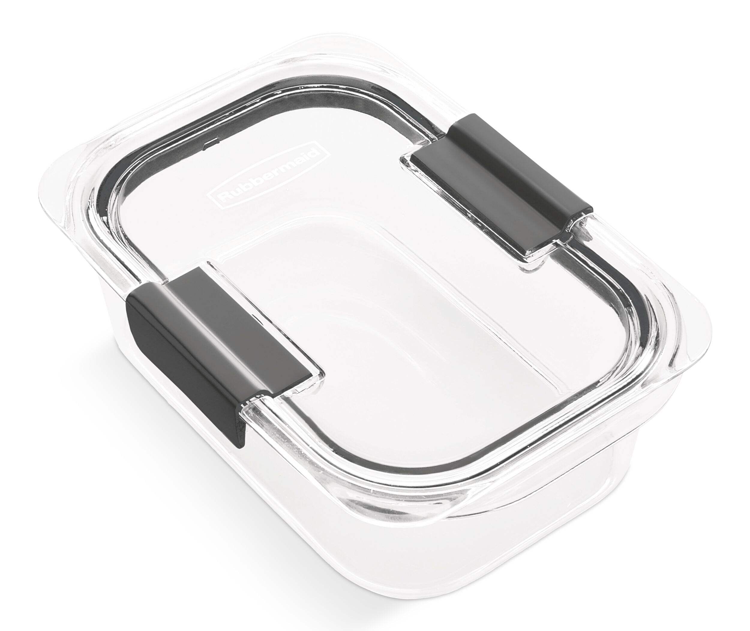 Rubbermaid Brilliance™ Rectangular Clear Leak-Proof Food Storage Container with Airtight Seal, 757-mL Front_Three_Fourths_Angled_Right