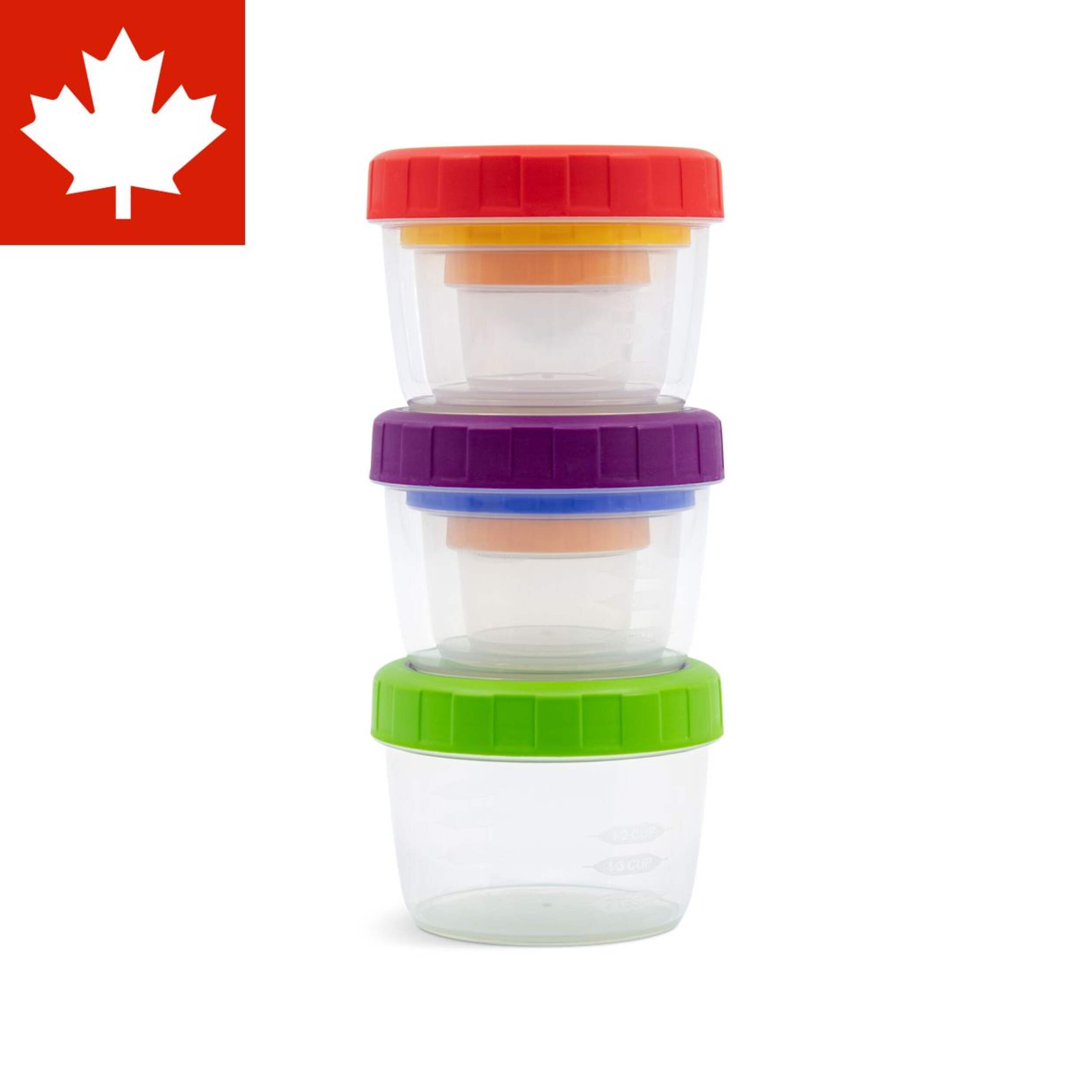 Surelock Nestable Clear Plastic Food Storage Container Set with Lids Front_Flat