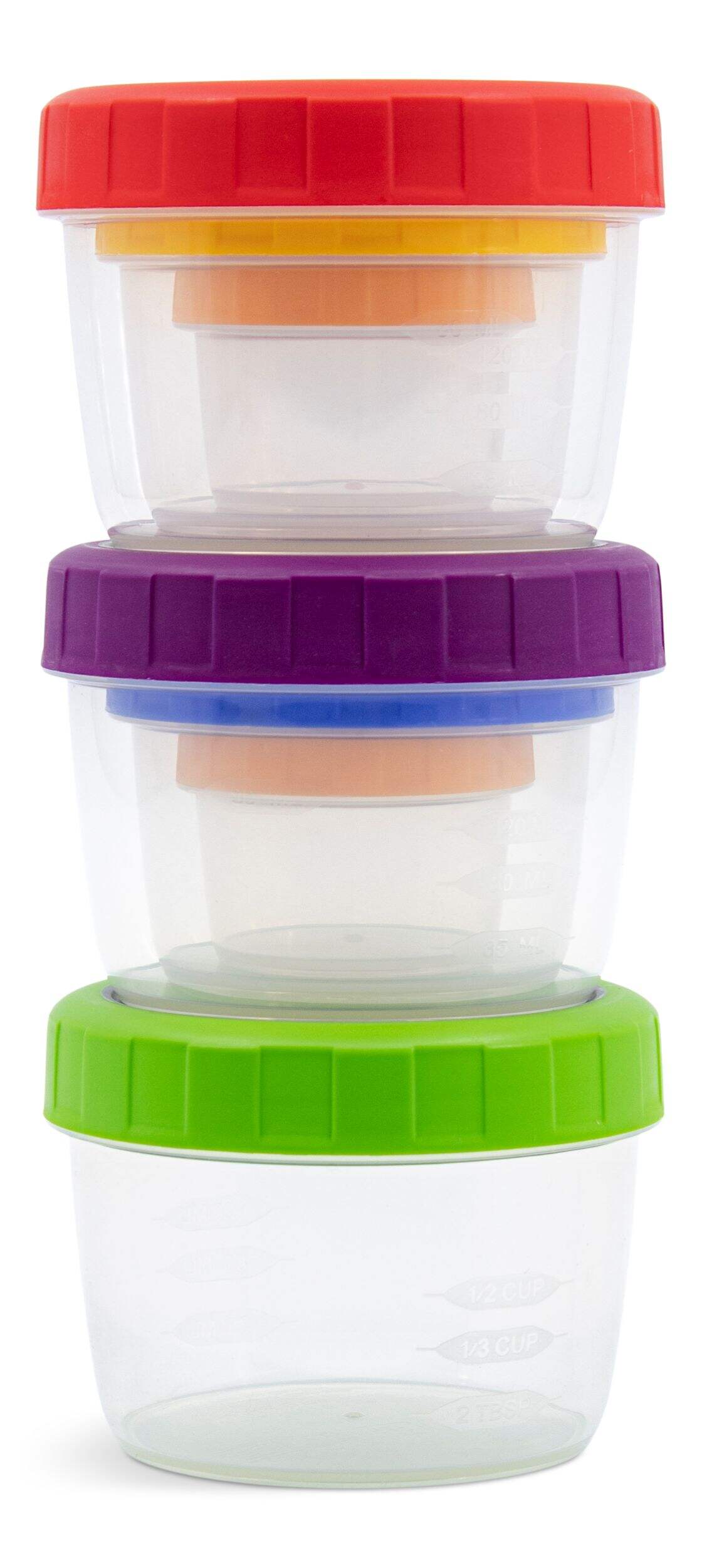 Surelock Nestable Clear Plastic Food Storage Container Set with Lids Front_Flat