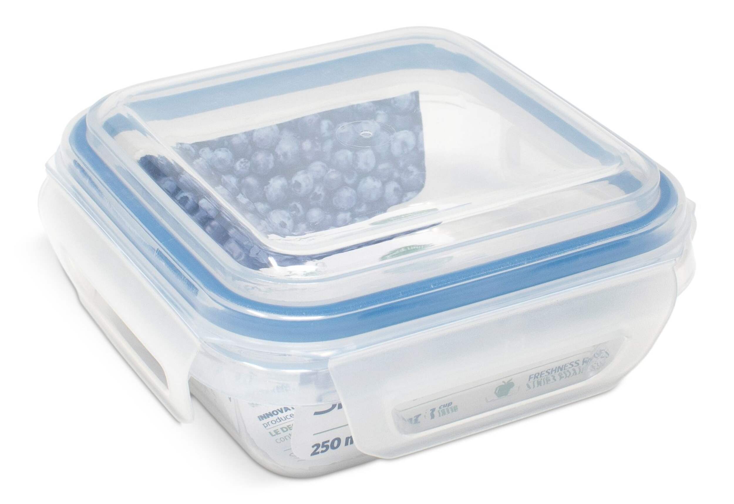 Snaplock Clear Rectangular Clear Food Storage Container, Nestable, 250-mL Front_Angled_Left