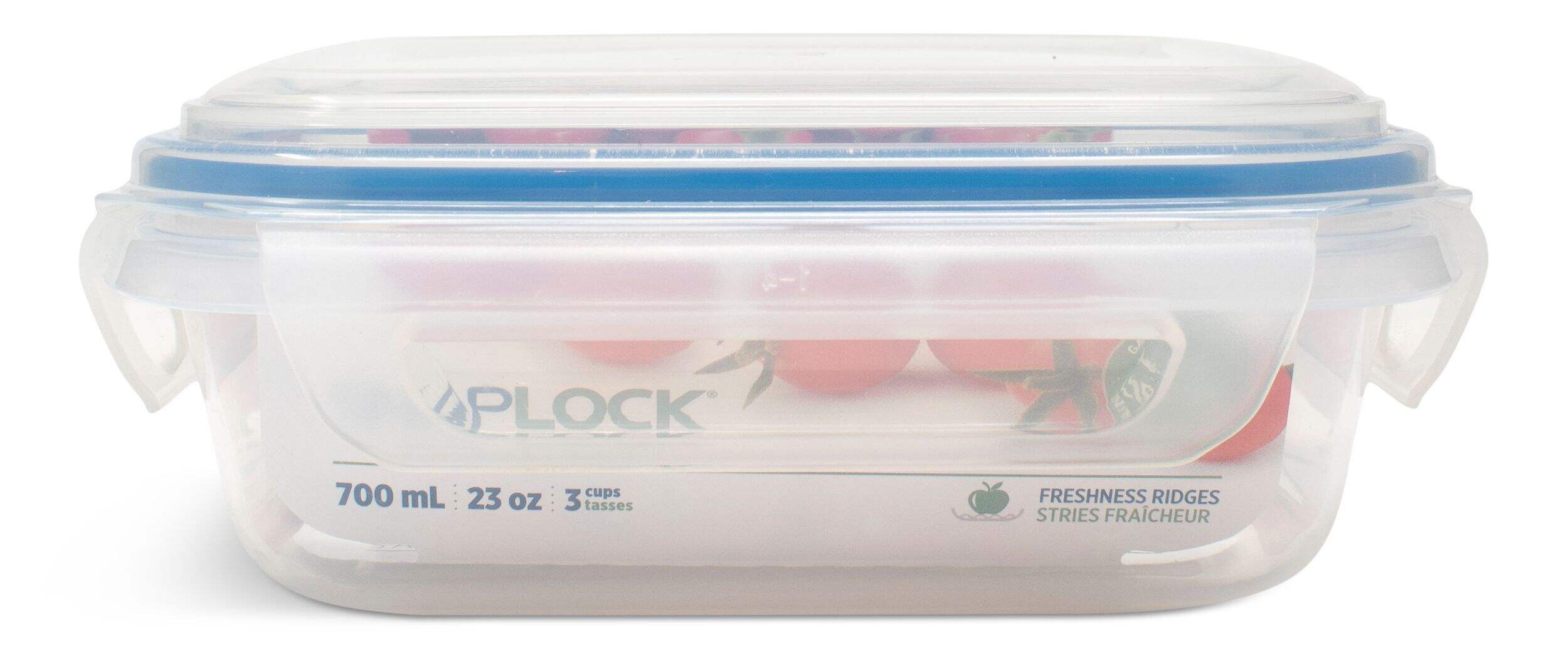 Snaplock Clear Rectangular Clear Food Storage Container, Nestable, 700-mL Front_Flat
