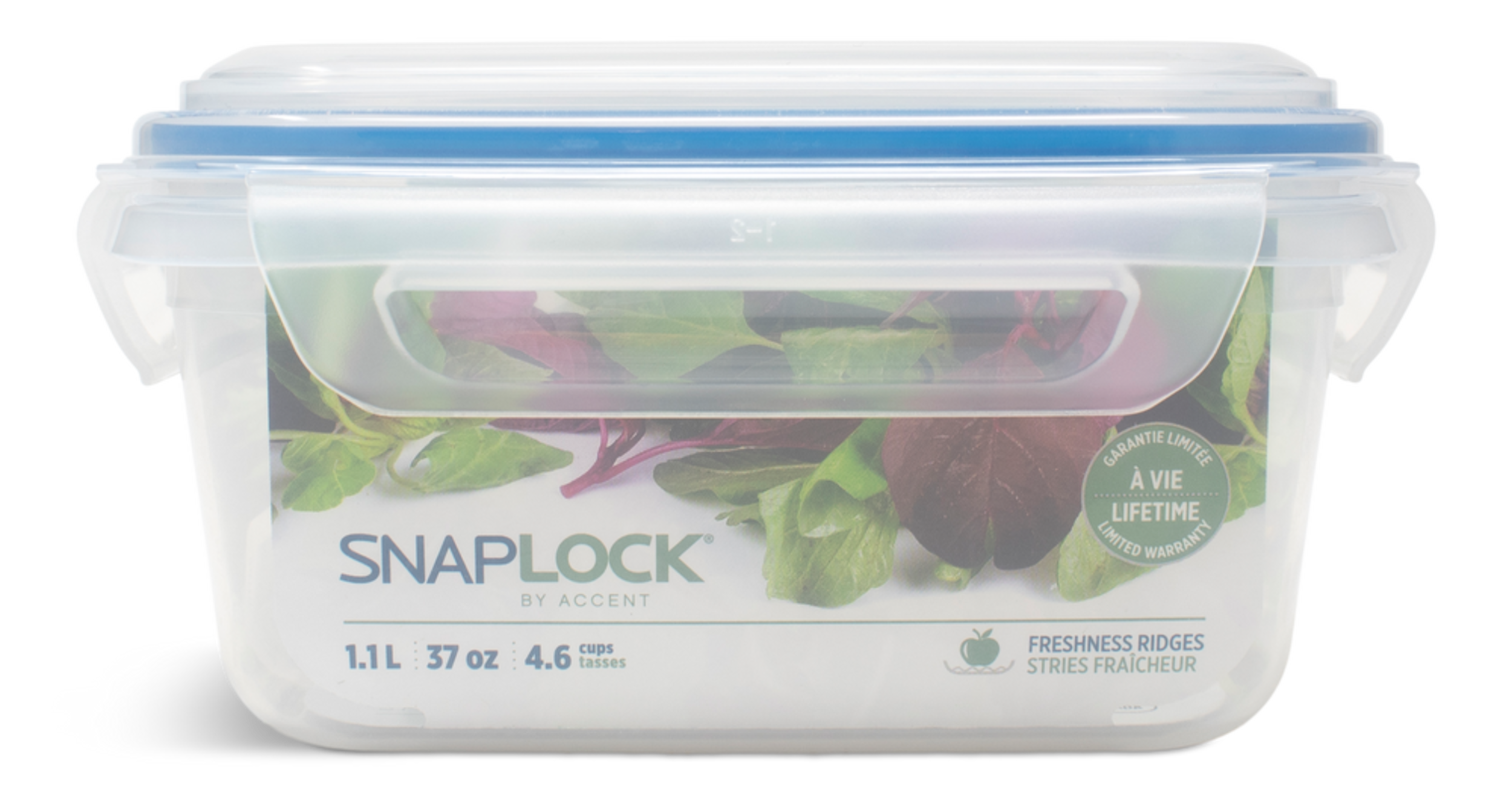 Snaplock Clear Rectangular Clear Food Storage Container, Nestable, 1.1
