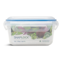 Snaplock Clear Rectangular Clear Food Storage Container with Lid, Nestable, 1.1-L Front_Flat